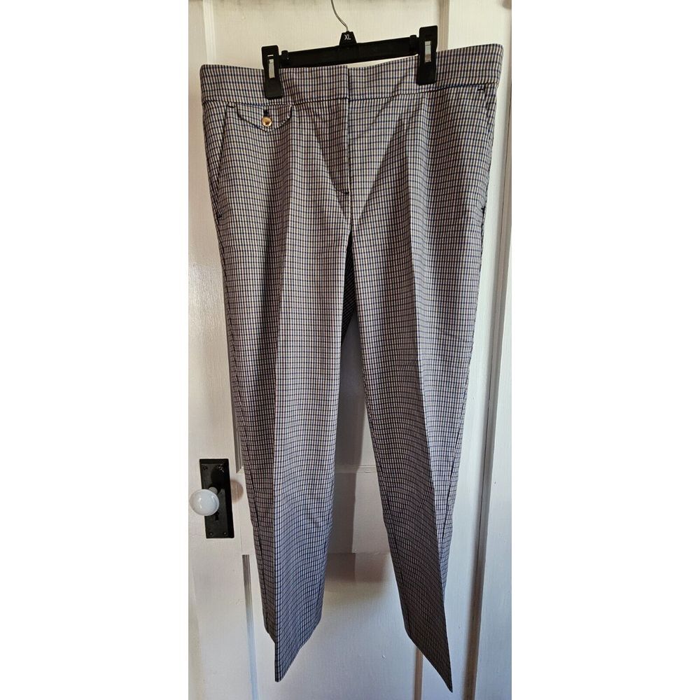 LOFT Dress Pants WOMAN size 10 Straight legs 34" X 33" Gray Plaid
